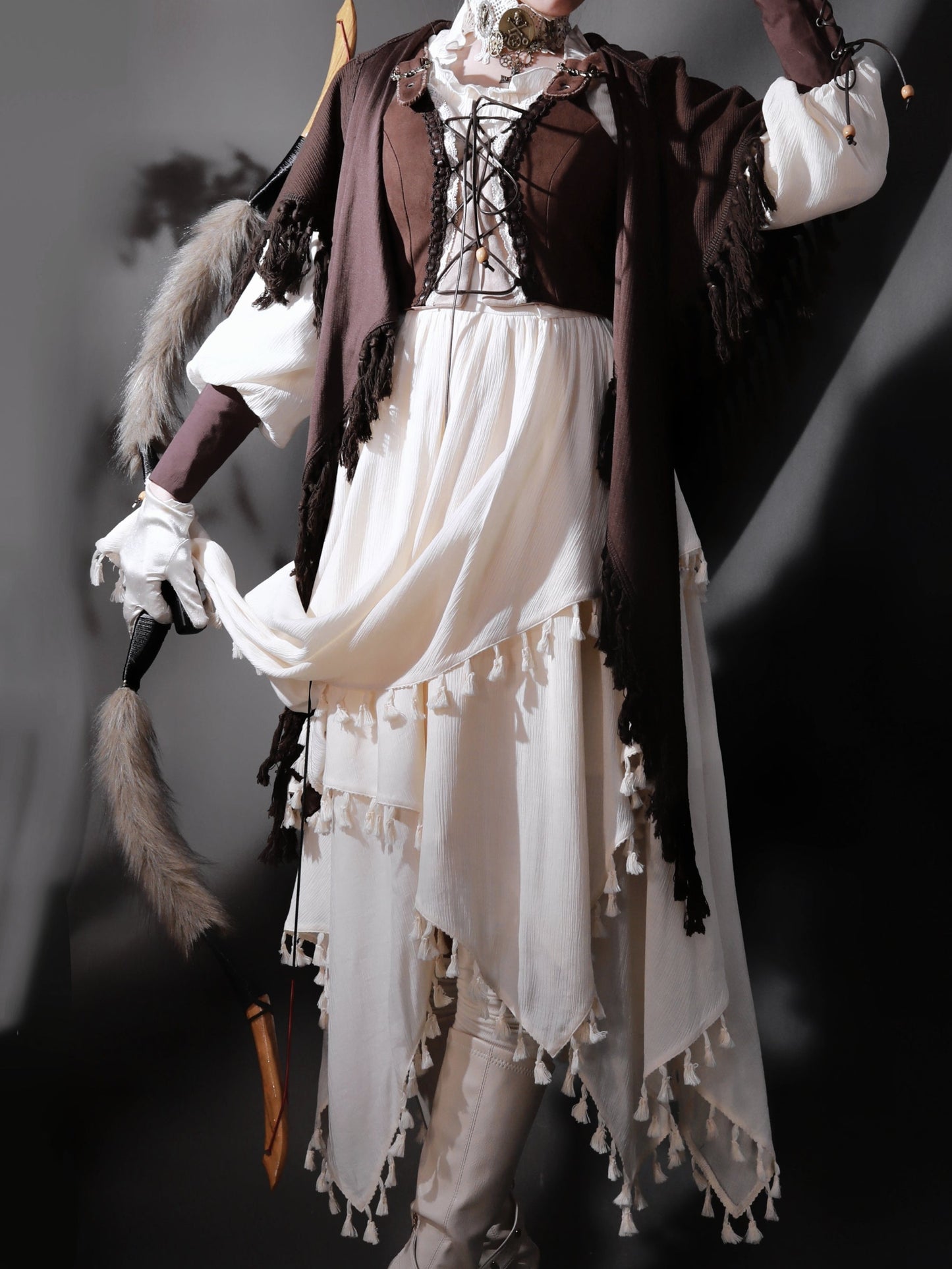 Exotic Style Dress + Vest + Cape