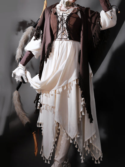 Exotic Style Dress + Vest + Cape