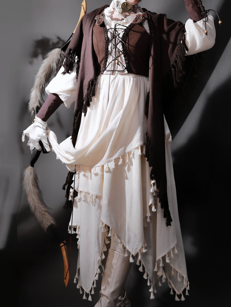 Exotic Style Dress + Vest + Cape