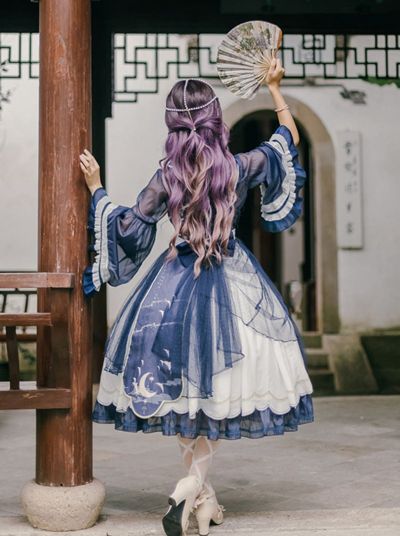 Lolita Night Crescent Moon Suspender Dress Set