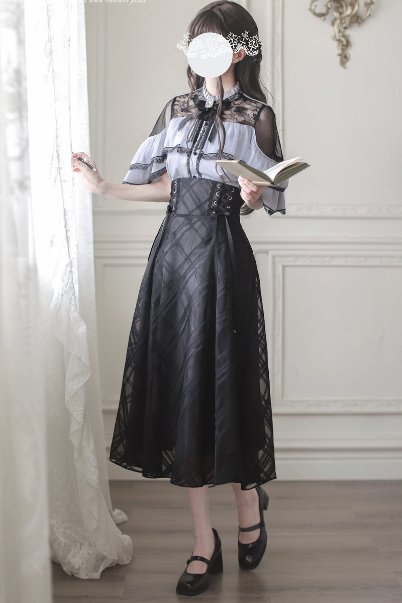 [reservations] Dark Top + Long Skirt + Ribbon