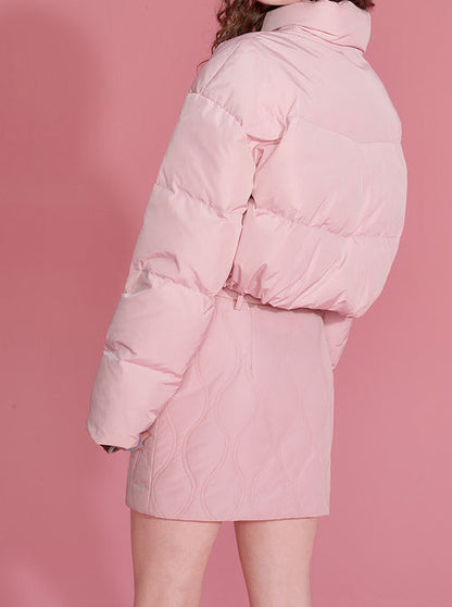 Duck Down Short Jacket + Skirt Set
