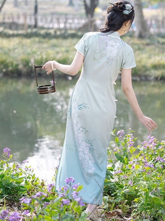 [pre-order] Full Front Print Cheongsam Dress