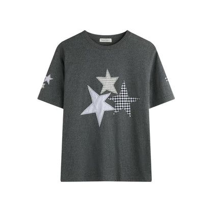 Star Patch Loose Y2k Top