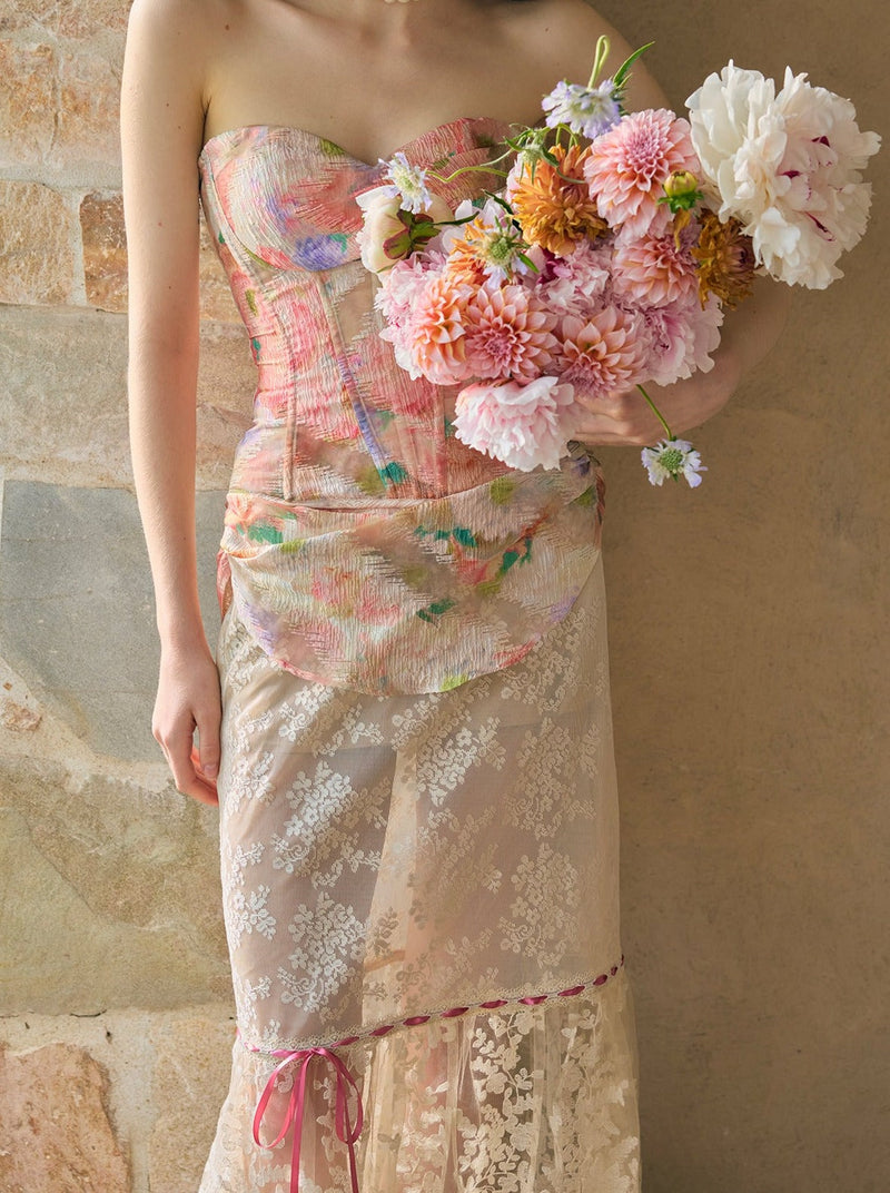 [pre-order] Retro Colorful Top + Long Skirt