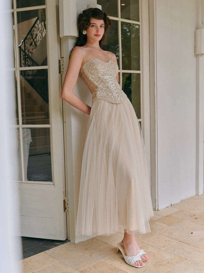 Lace Up Retro Camisole + Skirt