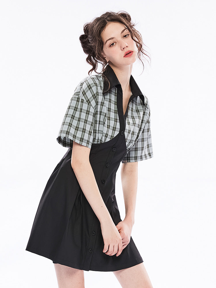 Plaid Skipper Collar Dress