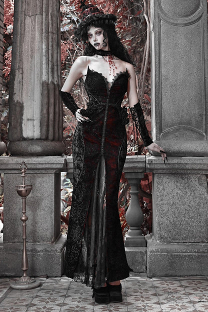 [pre-order] Velvet Glitter Gothic Mermaid Dress