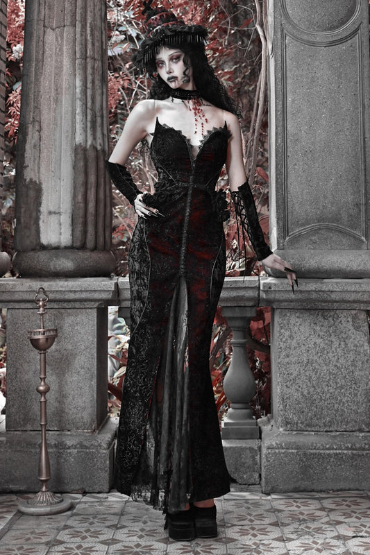 [pre-order] Velvet Glitter Gothic Mermaid Dress