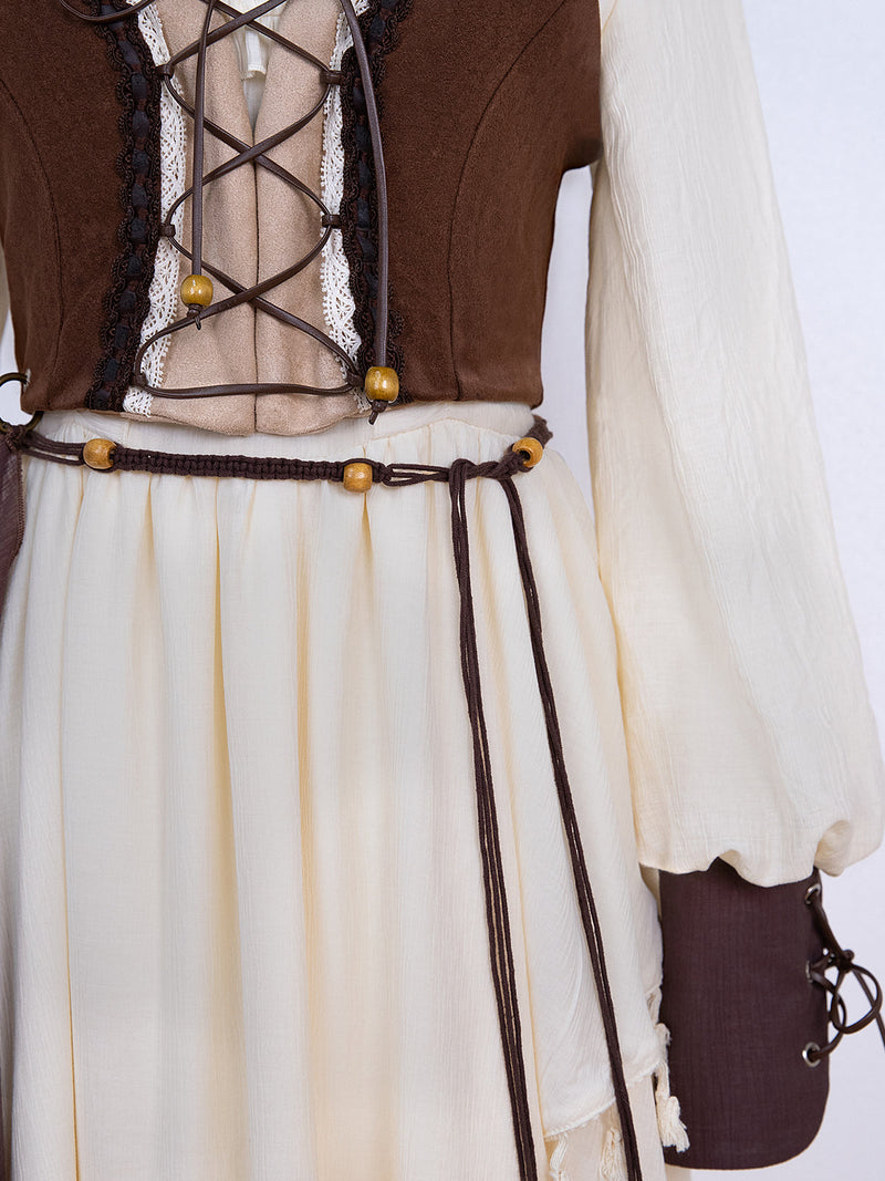 Exotic Style Dress + Vest + Cape