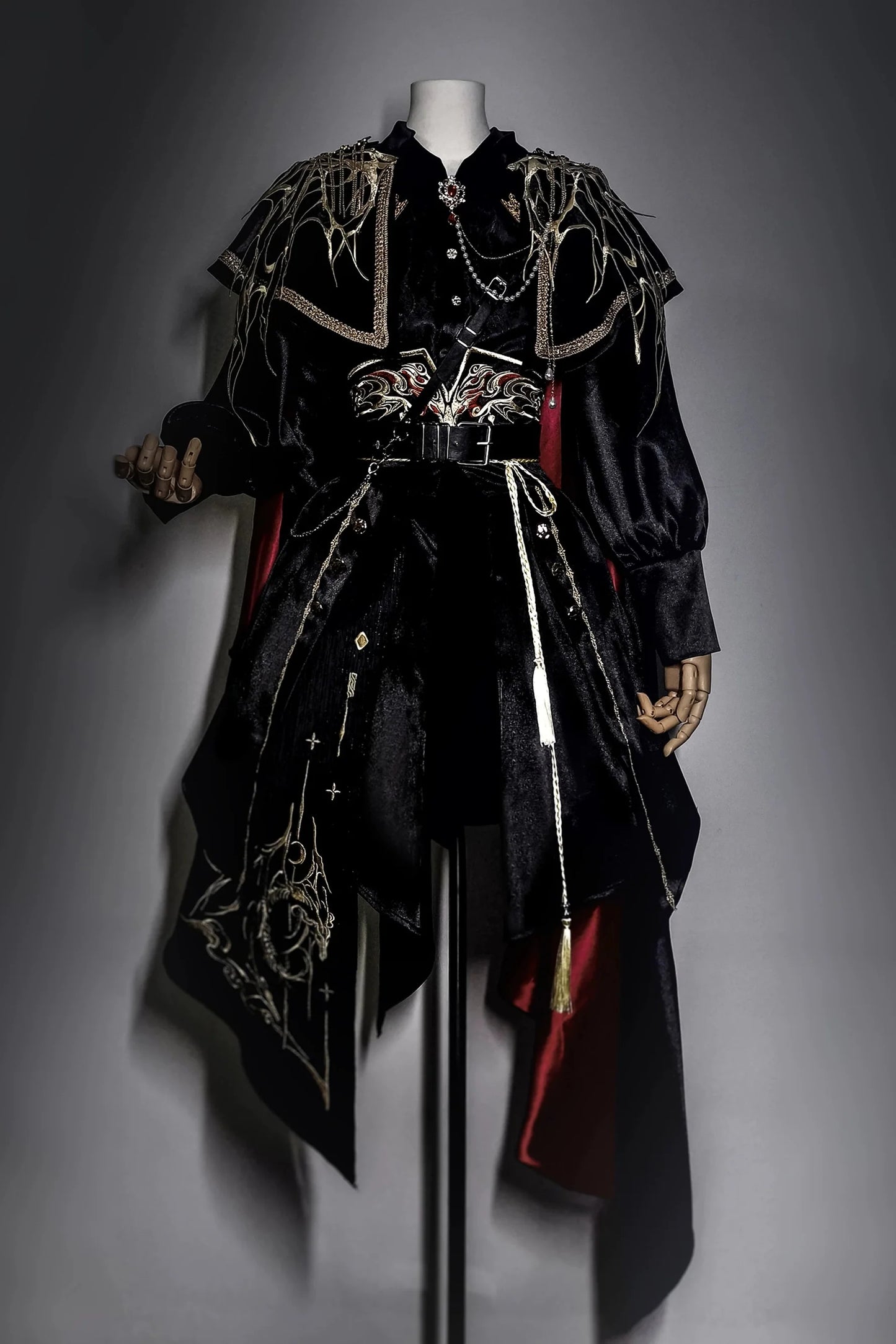 [pre-order] Dark Fantasy Embroidery Cape + Shirt + Corset Train + Pants/skirt Complete Set + Full Set