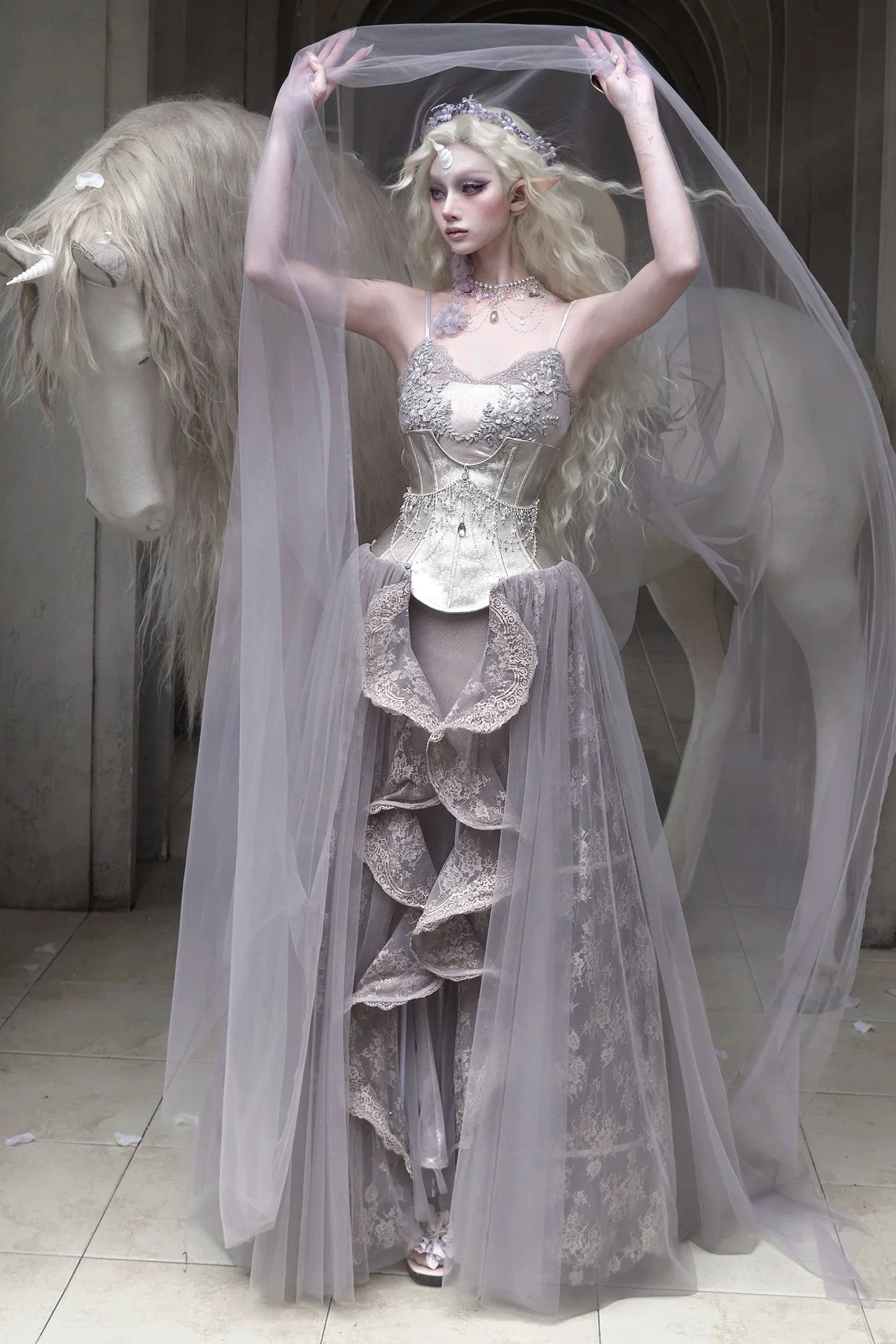 Moonlight Beast Mermaid Dress + Tube Top + Necklace