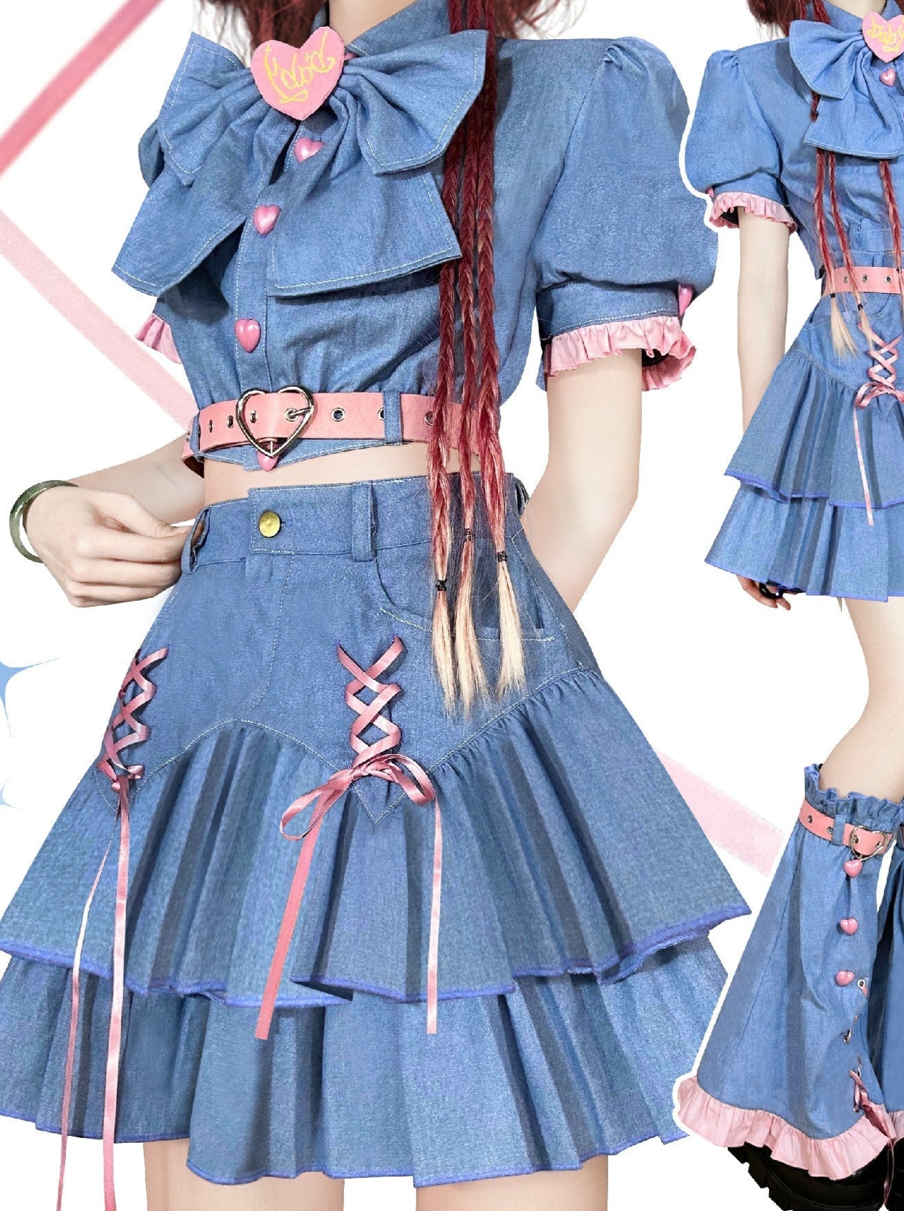 Y2k Sweet Girl Cosplay 4-piece Set