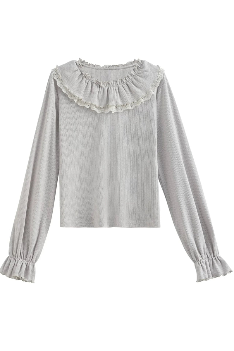 Frill Collar Retro Sweet Top
