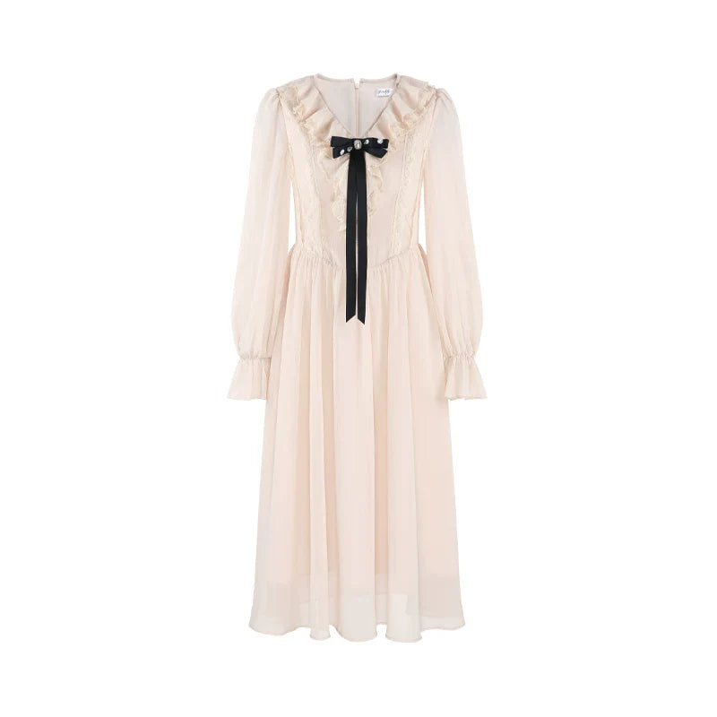 Ruffled V-neck Holiday Dress