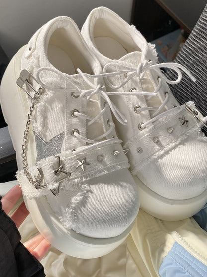 Denim Dark Platform Shoes