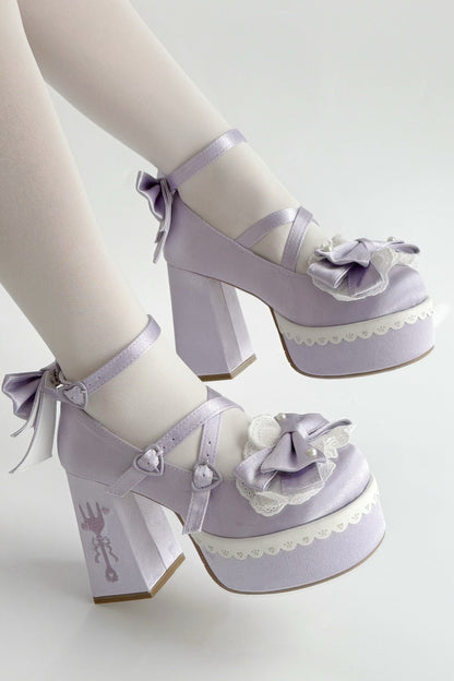 Sweet Ruffle Ribbon Lolita Shoes