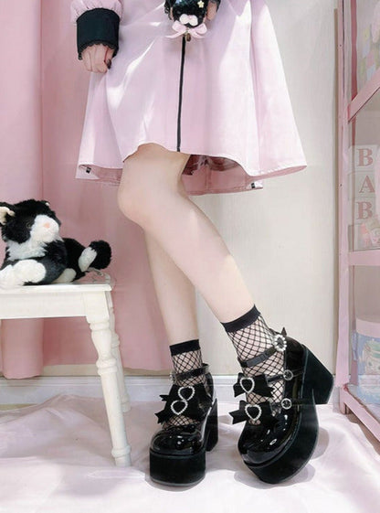 Sweet Ribbon Three-ball Platform Shoes