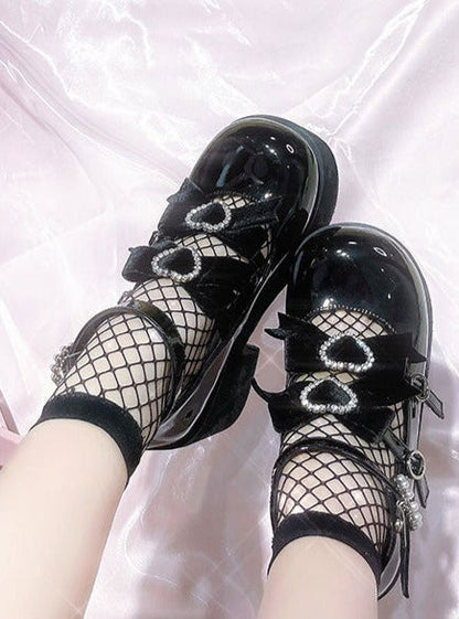 Sweet Ribbon Three-ball Platform Shoes