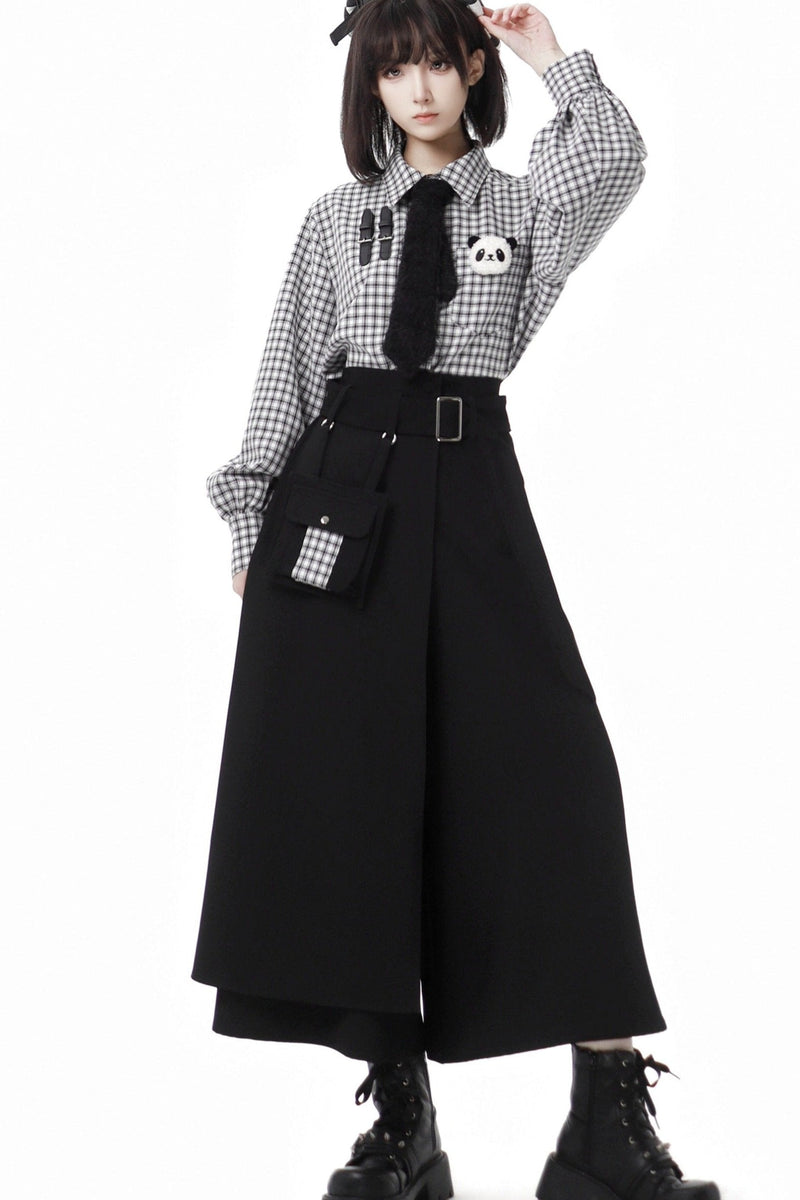 Striped Fleece Jacket Pocket Trouser Set
