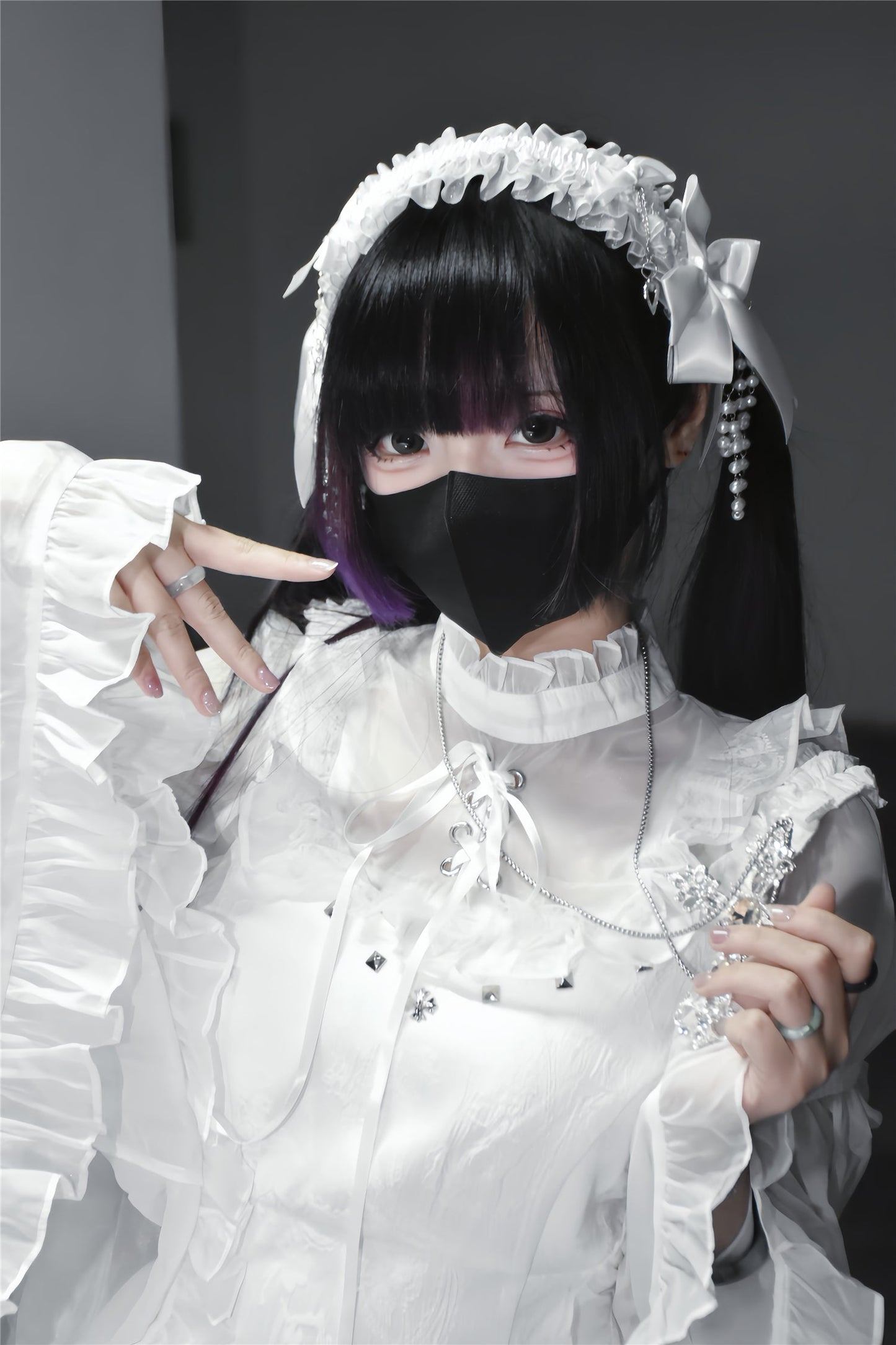 Jirai Bird Suspender Dress + Sheer Sleeve Top