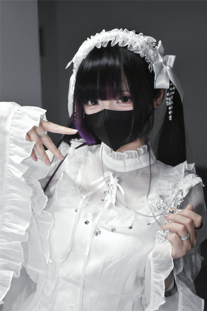 Jirai Bird Suspender Dress + Sheer Sleeve Top