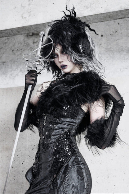 [pre-order] Snake Eyeshadow Dark Mode Dress + Mesh Gloves