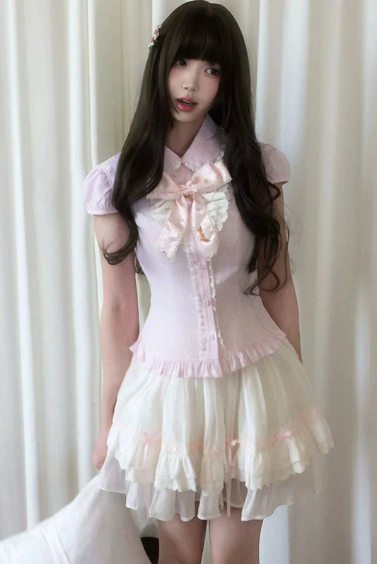 Sweet Lace Striped Top