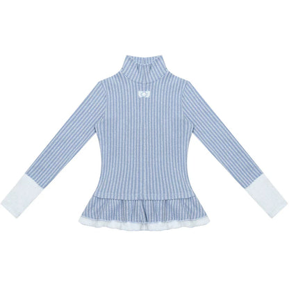 One-point Bow Peplum Top