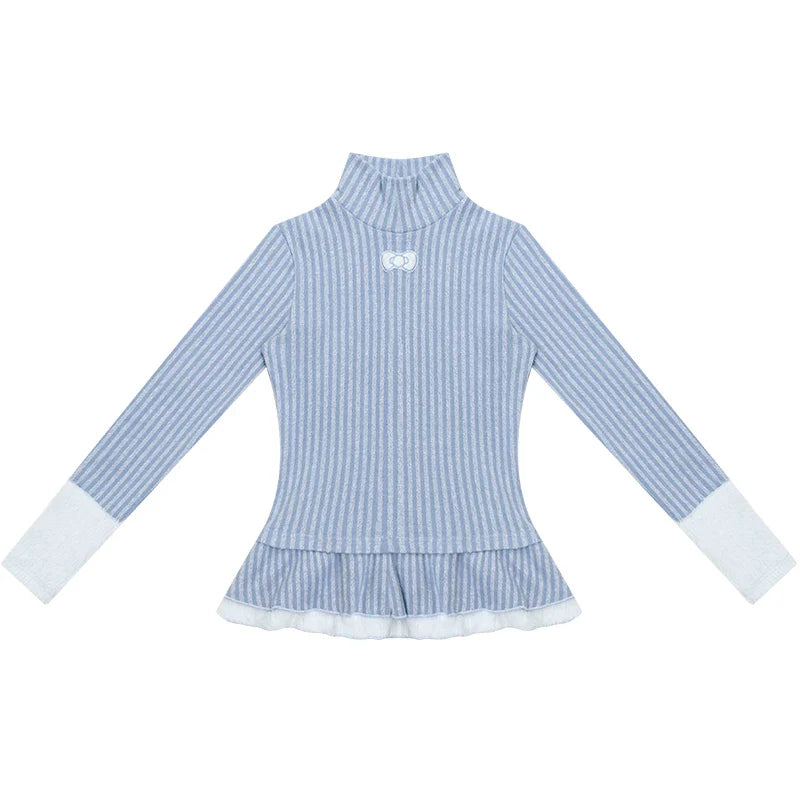 One-point Bow Peplum Top