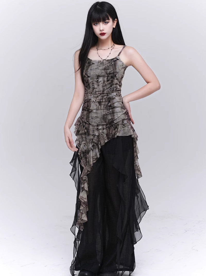 Dark Design Asymmetric Camisole