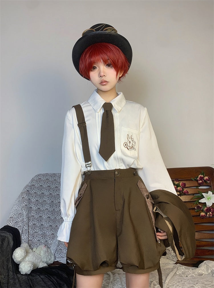 Detective Boy Vest + Ruffle Blouse + Balloon Pants