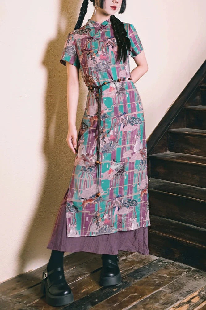 Phantom Chinese-style Fishtail Cheongsam Dress