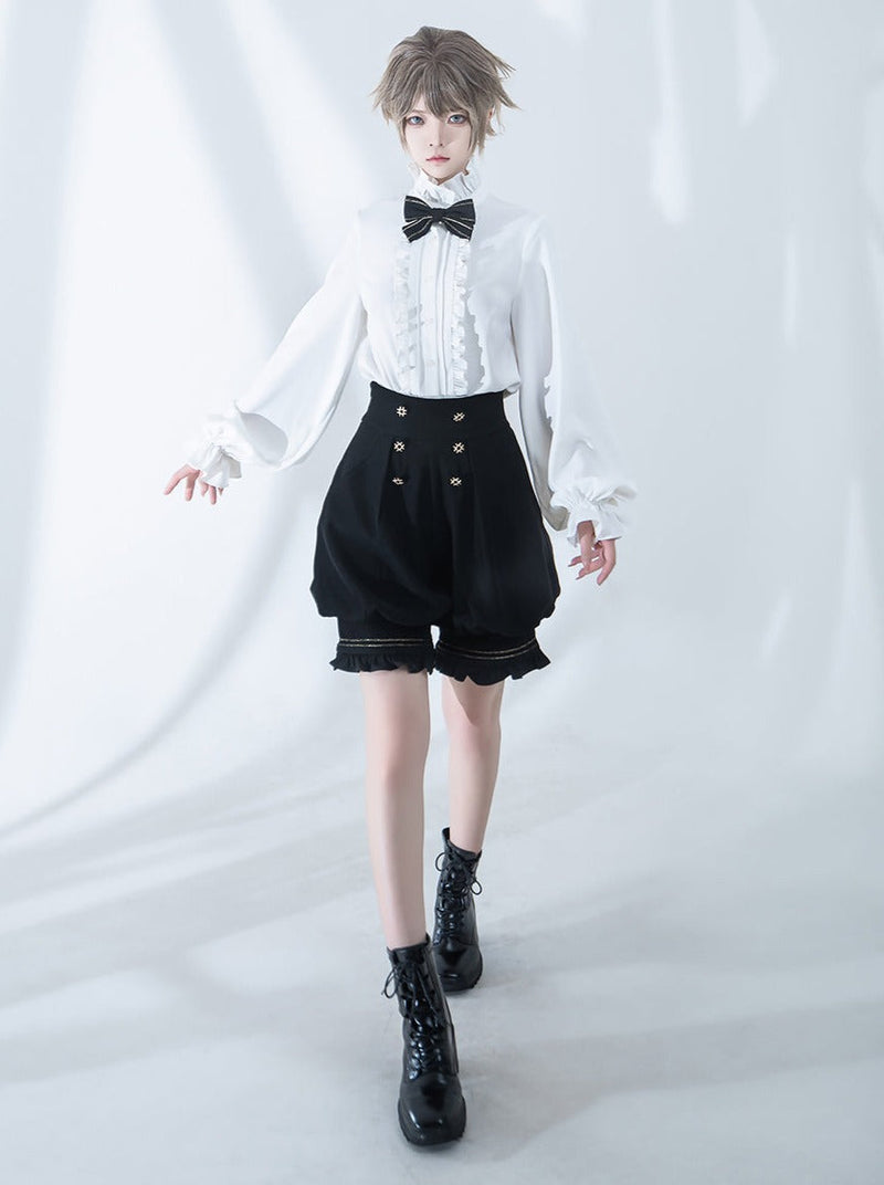 Dark Prince Hooded Cape + Rabbit Hooded Vest + Pumpkin Pants + Ruffle Shirt + Big Waist Ribbon [pre-order]