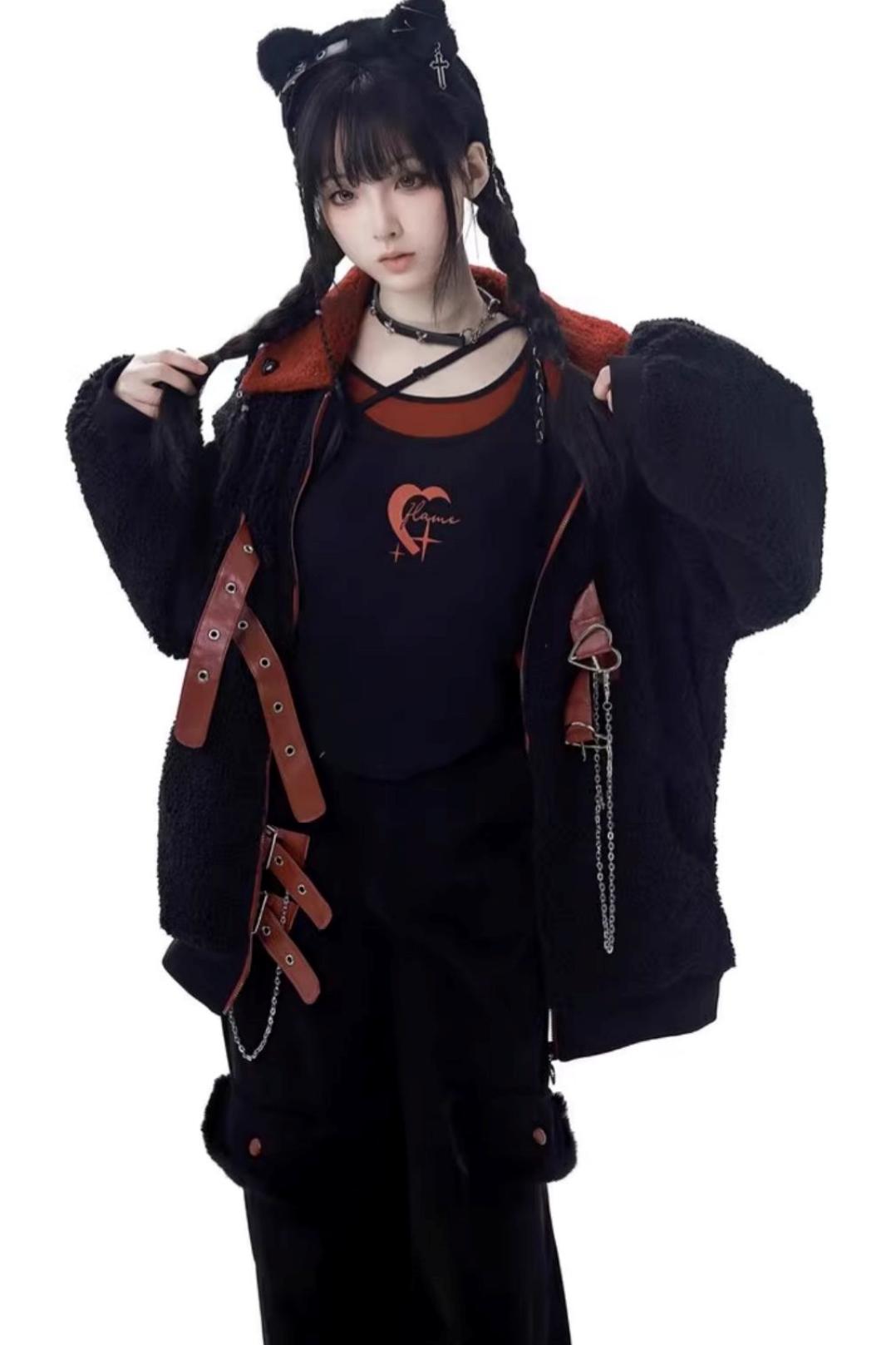 Super Soft Leather Fleece Jacket Set