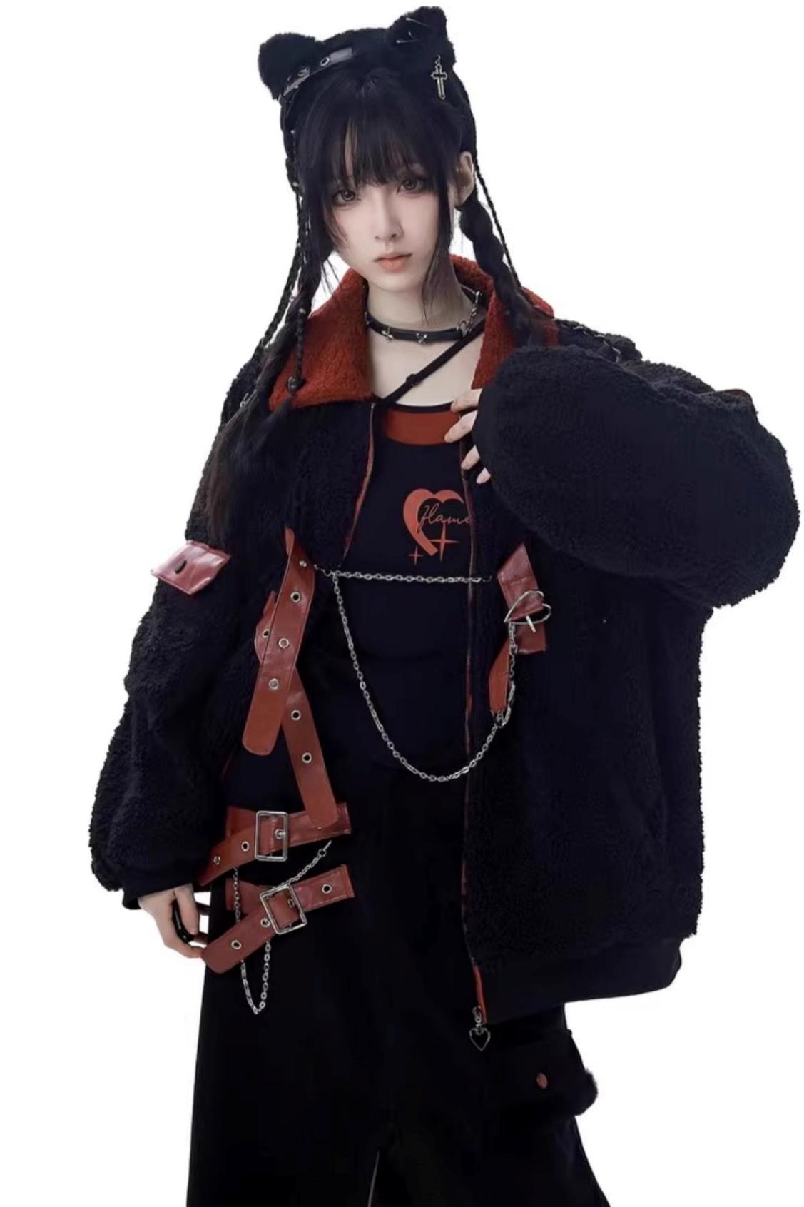 Super Soft Leather Fleece Jacket Set