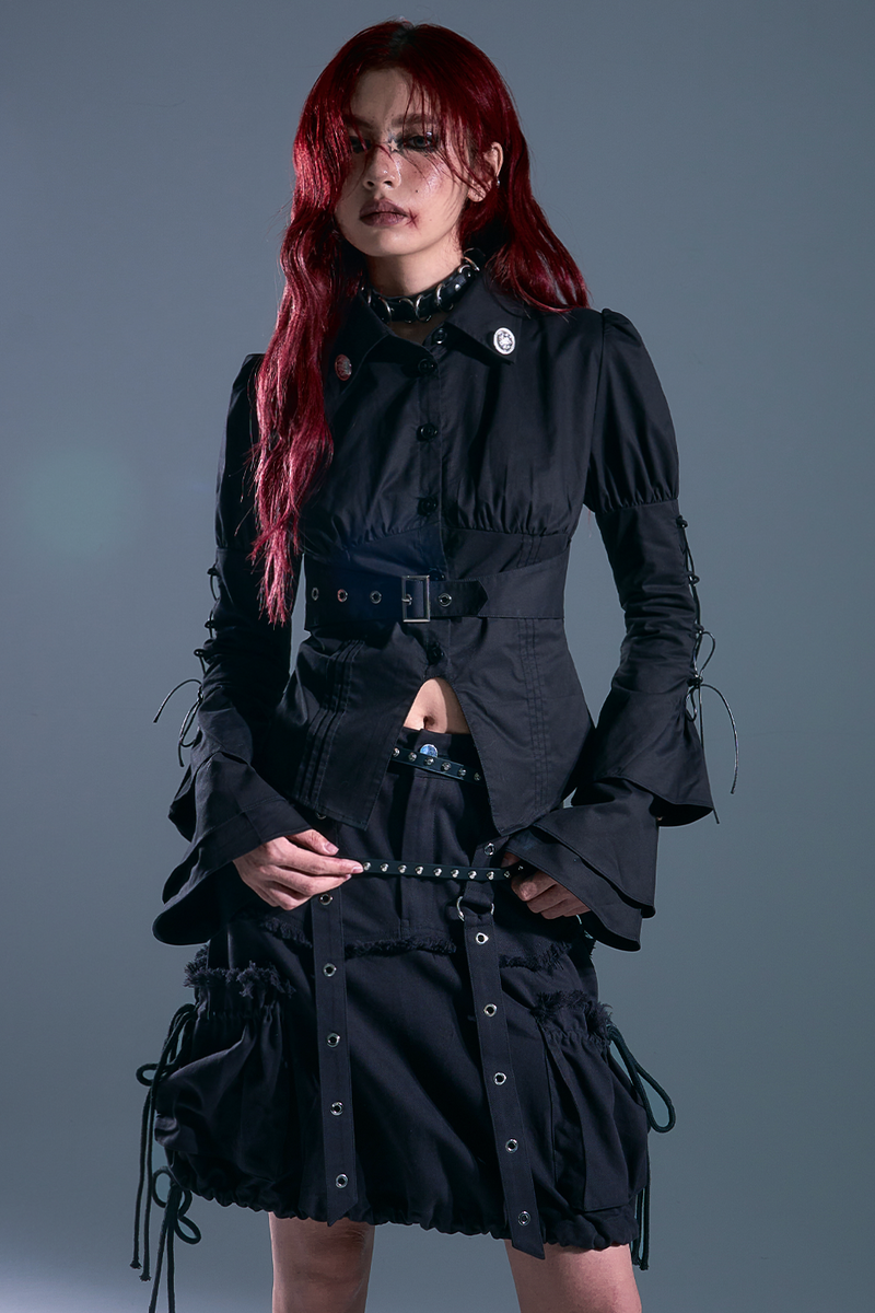 Gothic Lace Up Blouse