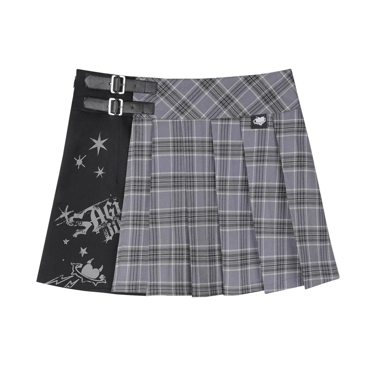 Pleated Bow Knot One-shoulder Top + Skirt