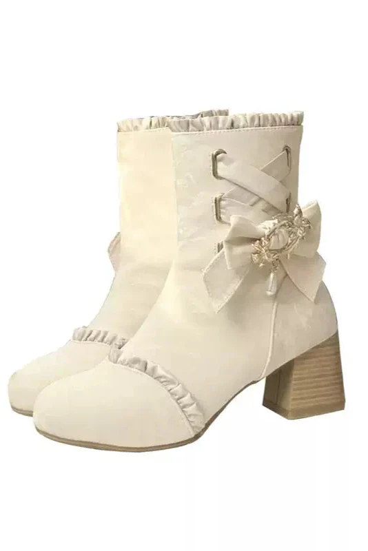 Lolita Classical Ribbon Short Boots