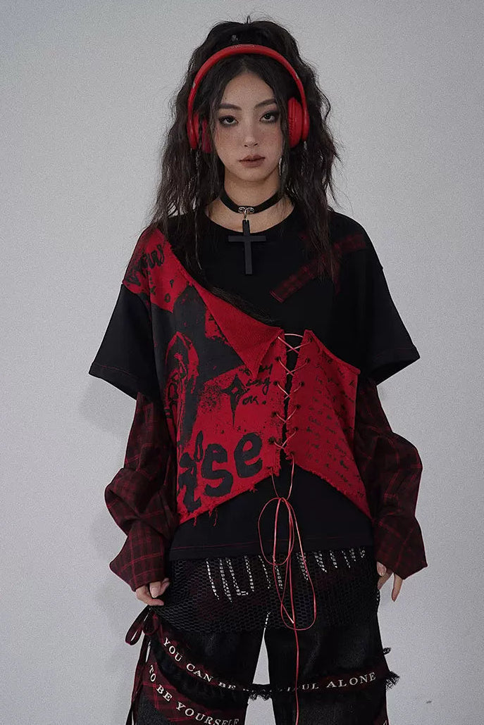Punk Rock Patchwork Sweatshirt