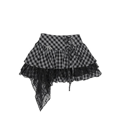 Abbey Slim Crop Top + Checkered Lace Skirt