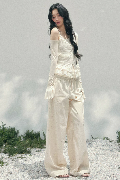 Lace Asymmetrical Strap Top