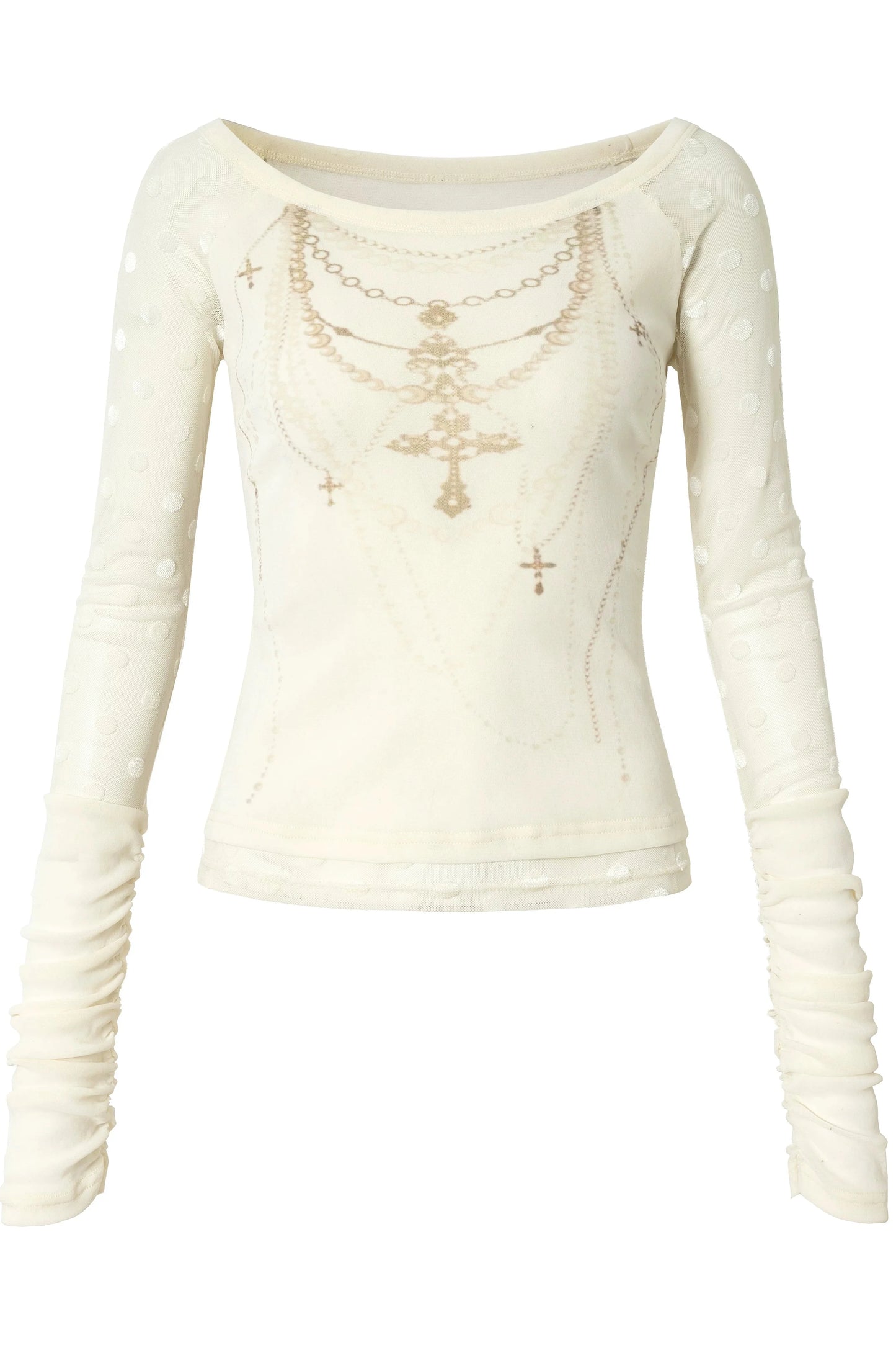 Baroque Flocked Sheer Top