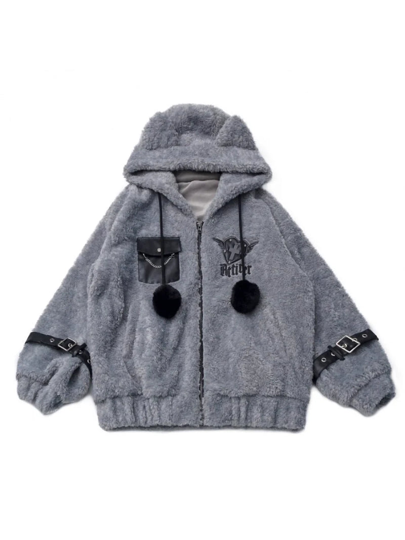 Patchwork Fur Hooded Coat + Pants + Shirt + Skirt + Leg Warmers