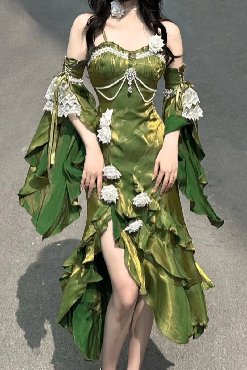 [pre-order] Amour Rose Burgundy Wizard of Oz Selena Purple Mermaid Dress Set