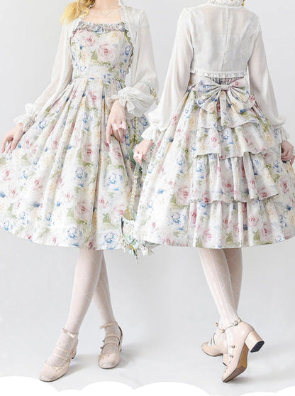 Forest Basket Retro Classic Lolita Dress + Cardigan