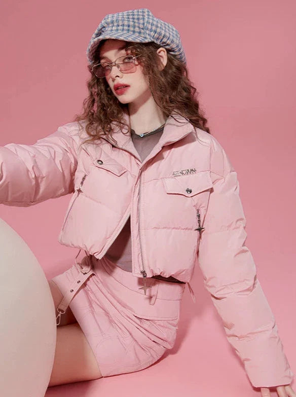 Duck Down Short Jacket + Skirt Set