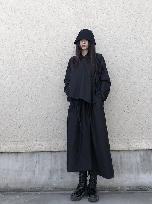 Mode Asymmetric Fake Two Piece Dress