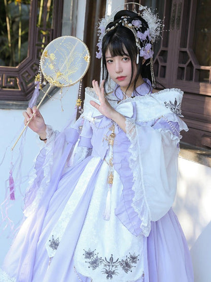 Ribbon Chinese-style Sweet Antique Lolita Suspender Dress