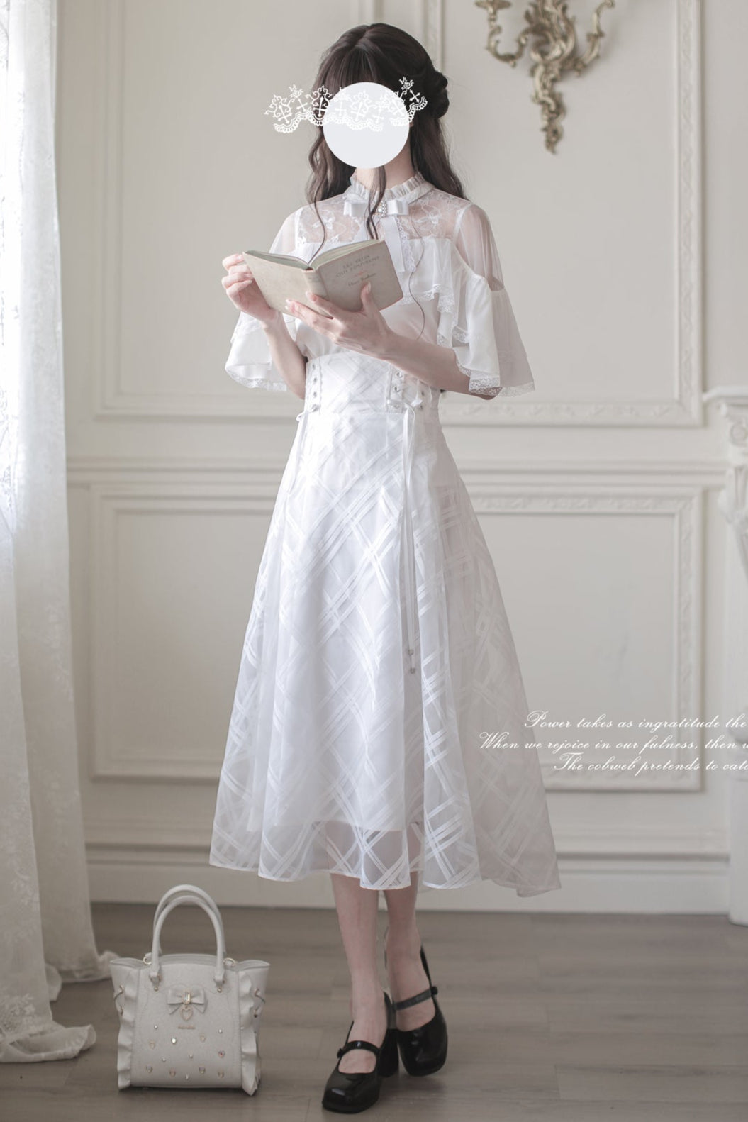[pre-order] White Clear Top + Long Skirt + Ribbon